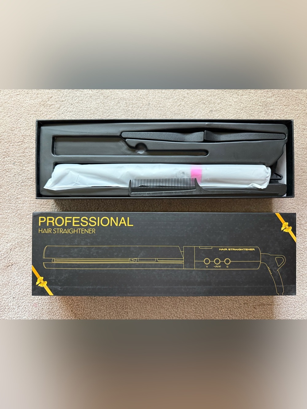 Professional Hair Straightener Flat Iron - Black